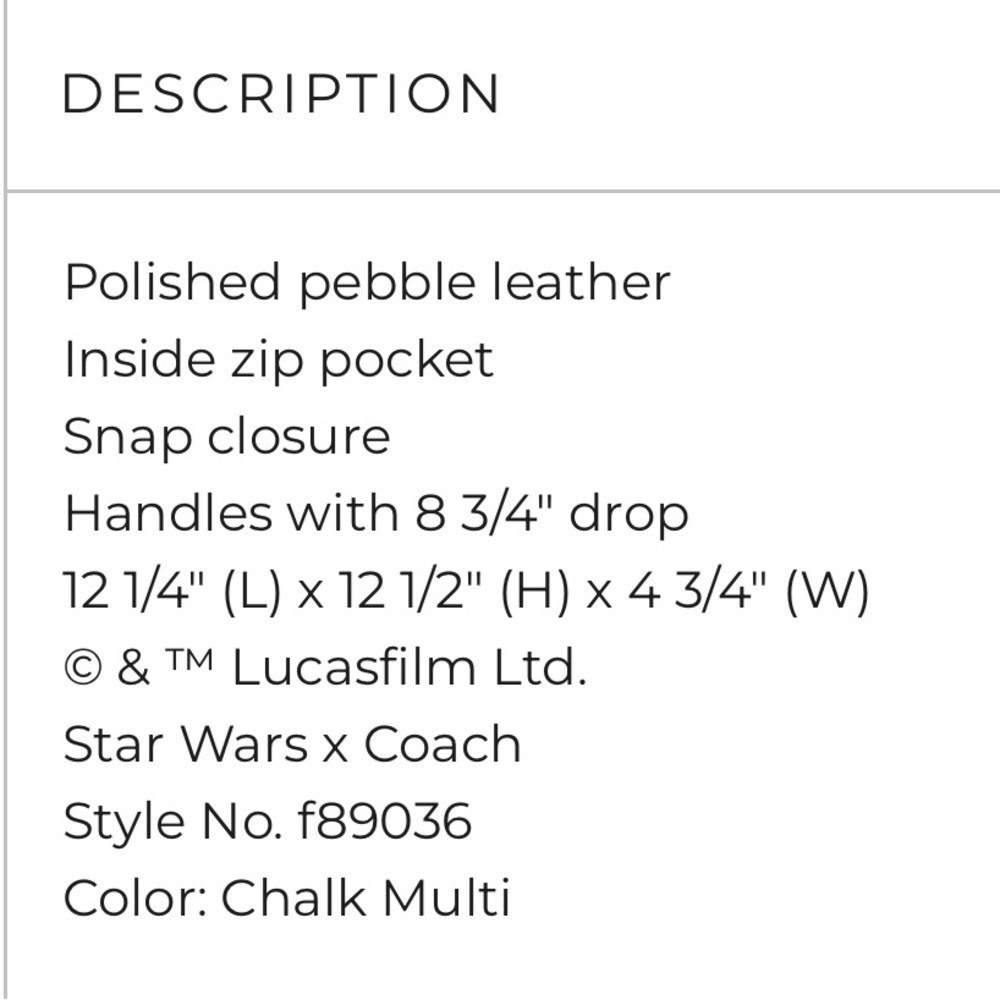 NWT! Coach Star Wars X Town Tote With Glitter Logo - Picture 12 of 12